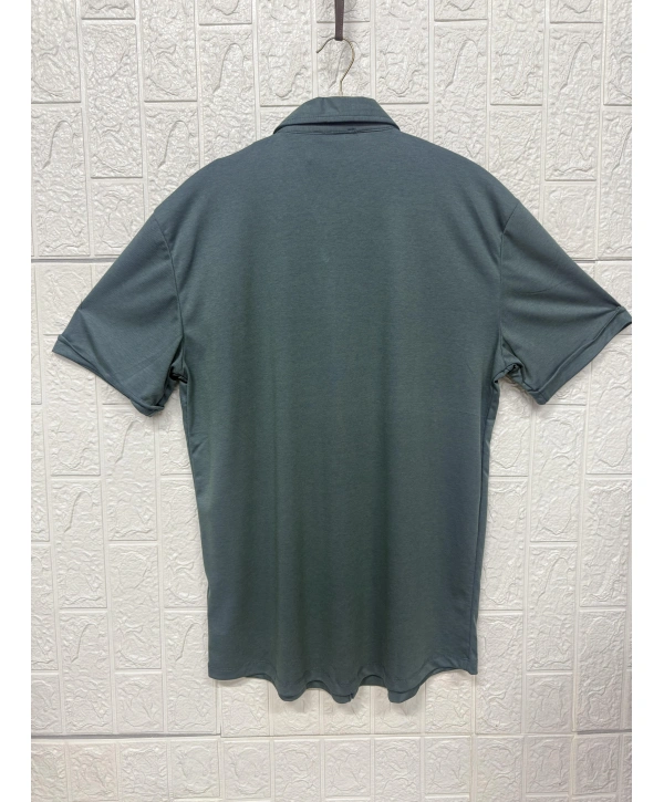 Kısa Kollu Pike Çıtçıt Düğmeli Gömlek