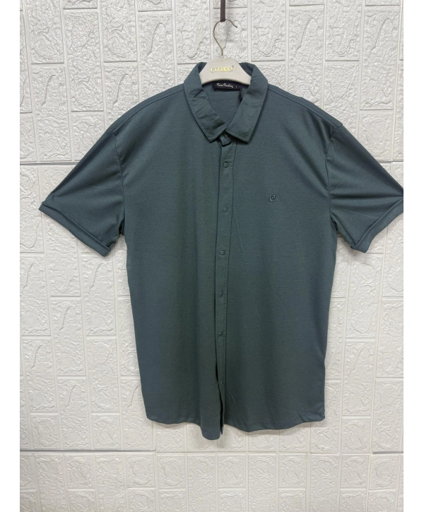 Kısa Kollu Pike Çıtçıt Düğmeli Gömlek