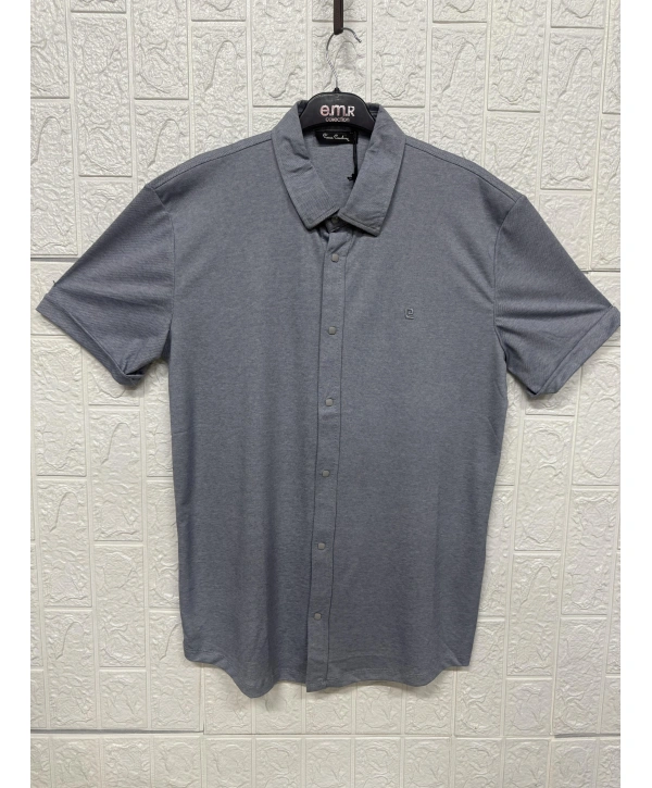 Kısa Kollu Pike Çıtçıt Düğmeli Gömlek