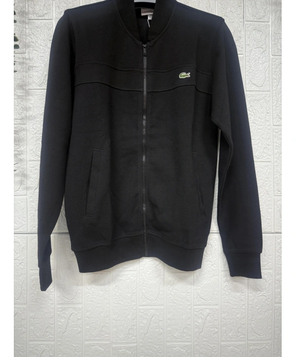 Fermuarlı Sade Renkli Gömlek Yaka Sweat