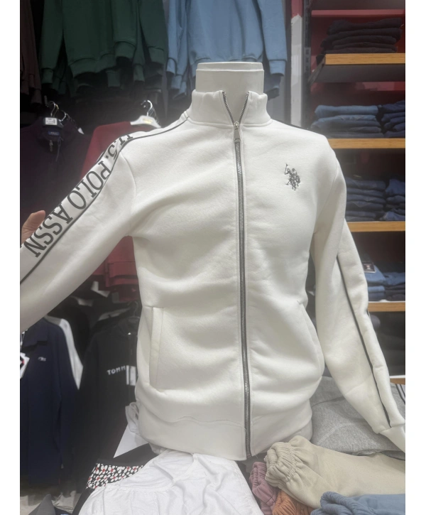 Kolları Yazı Detaylı Fermuarlı Sweatshırt