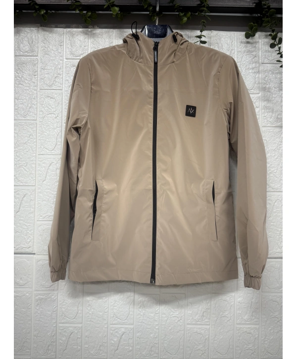 Kapşonlu Fermuarlı Yanları Cepli Mont