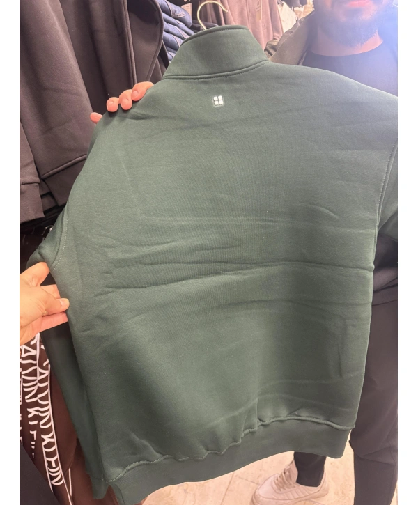 Balıkçı Yaka AV Fermuarlı Üç İplik Sweatshırt