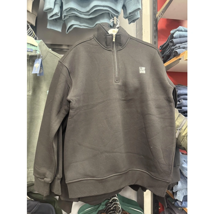 Balıkçı Yaka Fermuarlı Üç İplik Sweatshırt