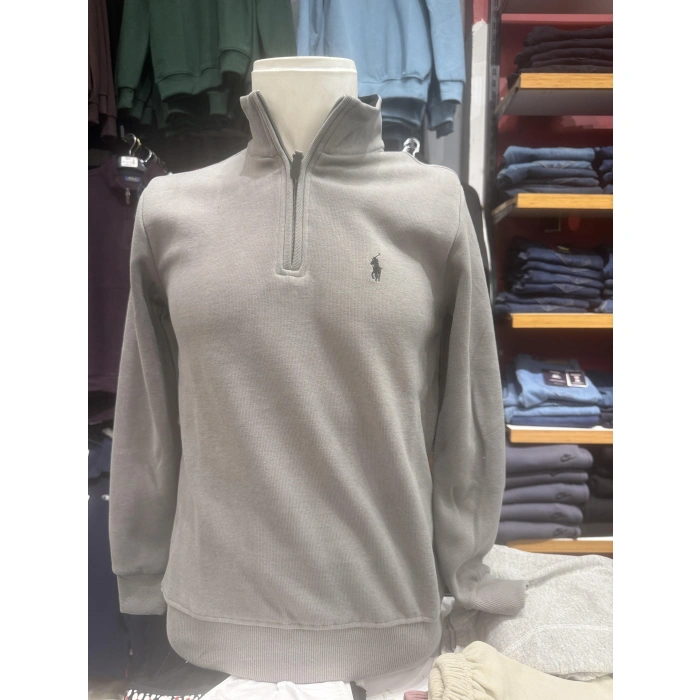 Fermuarlı Balıkçı Yaka Sweatshırt