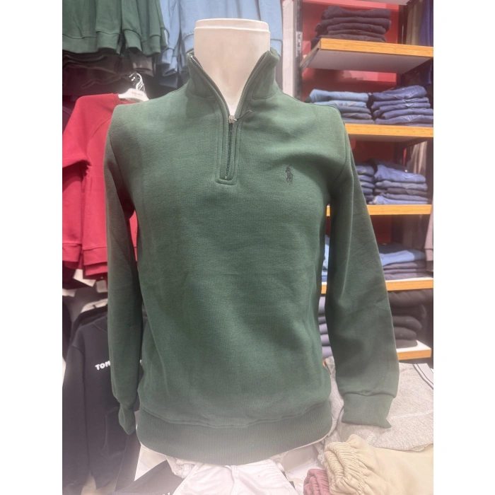 Fermuarlı Balıkçı Yaka Sweatshırt