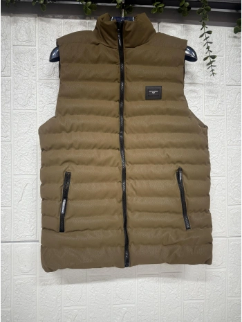 Balıkçı Yaka Fermuarlı ve Cepli Kolsuz Yelek