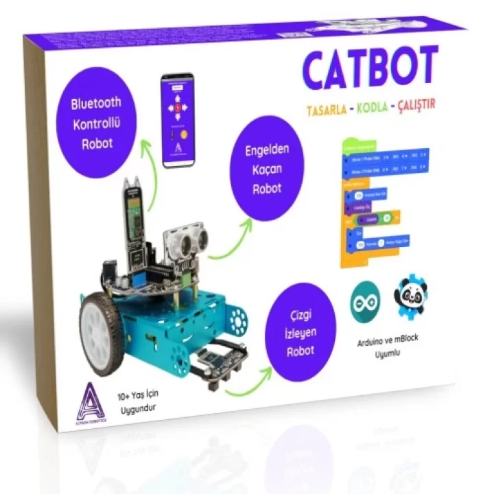 CATBOT Arduino Robot Geliştirme Seti 3in1