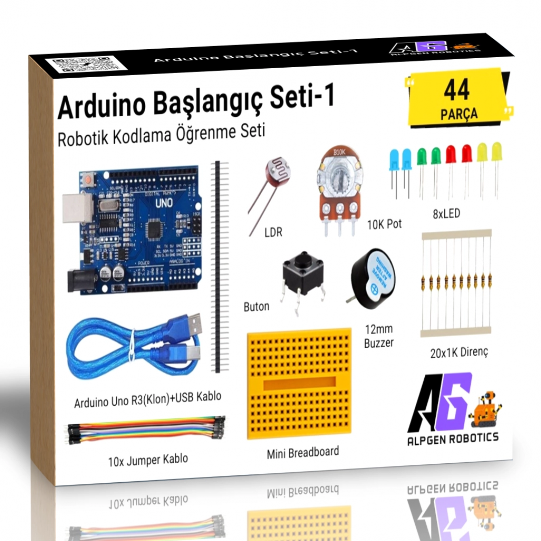 44 Parça Arduino Uno Robotik Kodlama Başlangıç Seti-1
