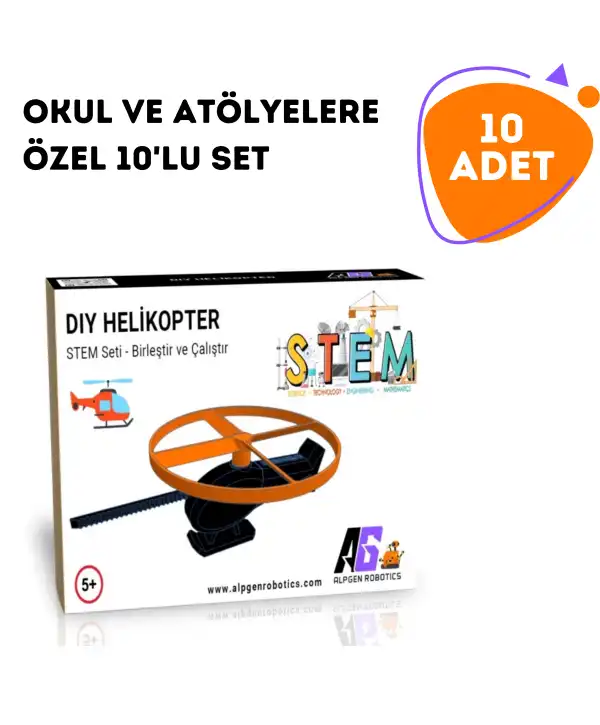 10 Adet STEM Helikopter Seti - Çocuklar İçin Eğlenceli ve Eğitici Montaj Oyuncağı