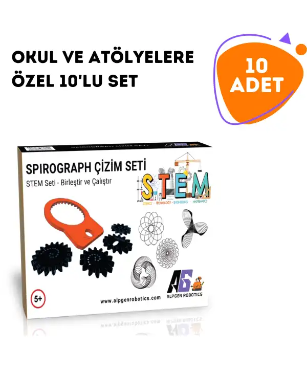 10 Adet STEM Spirograph Sanat Seti - Çocuklar ve Yetişkinler İçin