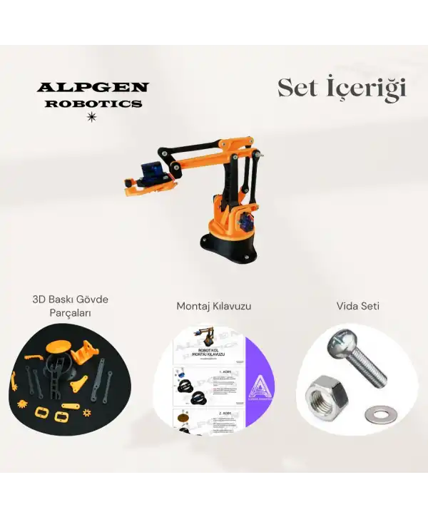 3D PLA Baskı Robot Kol (Elektroniksiz) Demonte