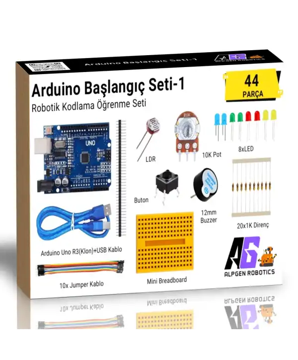 44 Parça Arduino Uno Robotik Kodlama Başlangıç Seti-1