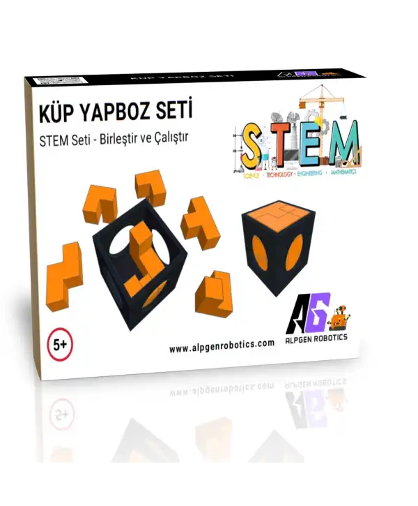 STEM Küp Yapboz Seti - 7 Parçalı Geometrik Zeka Oyunu