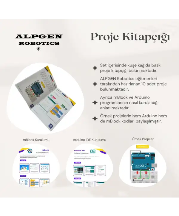 Arduino Uno (Klon) R3 Robotik Kodlama Başlangıç Seti 44 Parça + Proje Kitapçığı