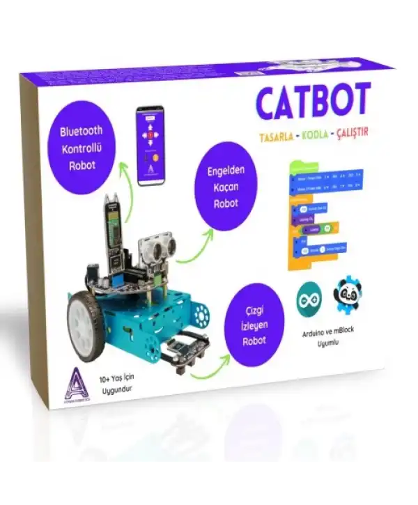 CATBOT Arduino Robot Geliştirme Seti 3in1