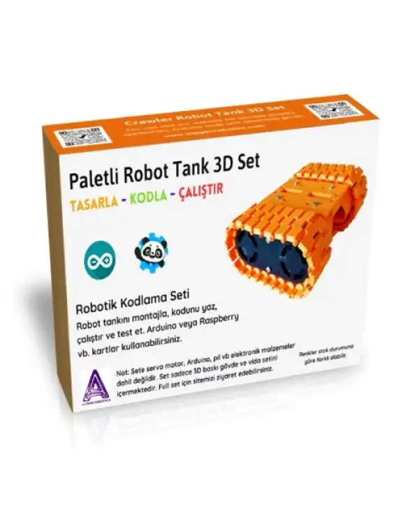 3D PLA Baskı Paletli Tank Robot (Elektroniksiz) Demonte