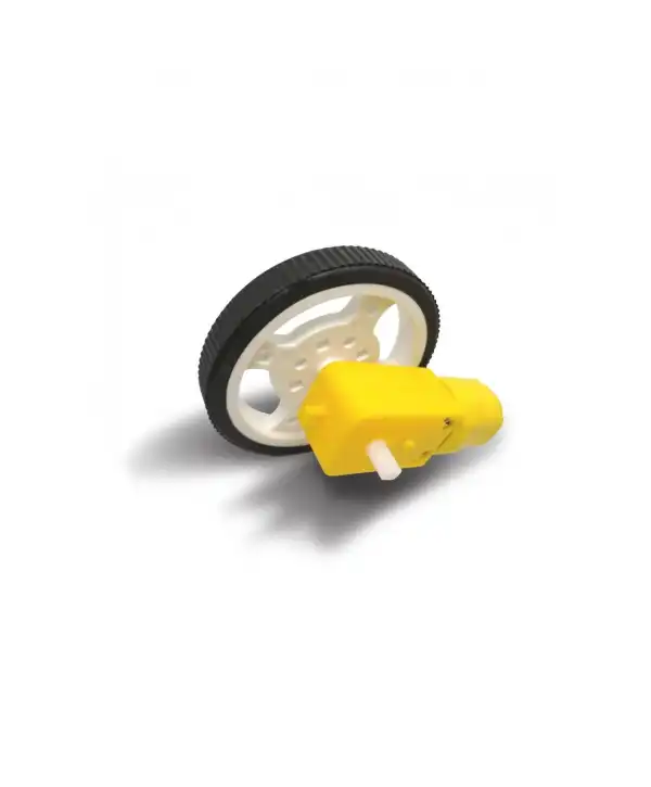 Sarı DC Motor Uyumlu Geçmeli Tekerlek