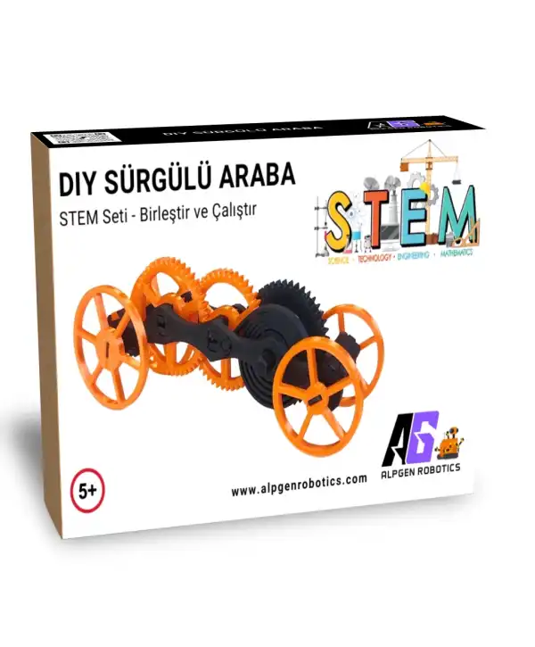 STEM Çevirmeli Araba Seti - Çocuklar İçin Eğlenceli ve Eğitici Montaj Oyuncağı
