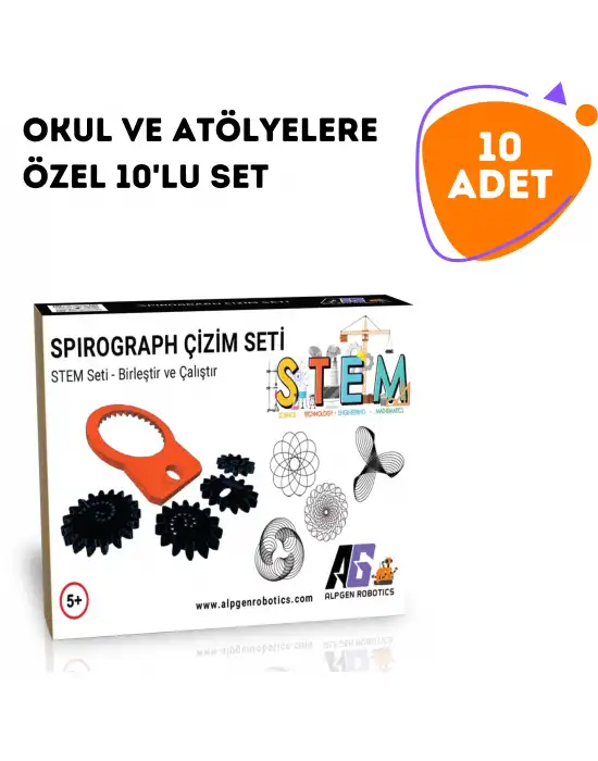 10 Adet STEM Spirograph Sanat Seti - Çocuklar ve Yetişkinler İçin