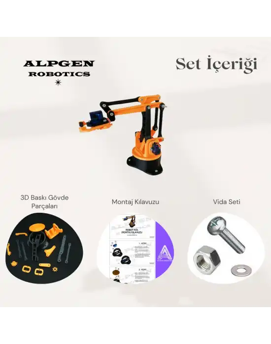 3D PLA Baskı Robot Kol (Elektroniksiz) Demonte