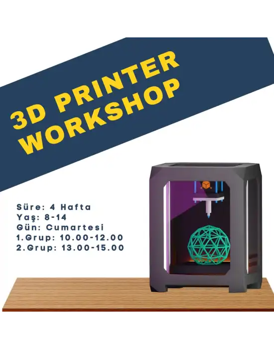 3D Yazıcı Maker Atölyesi 8-14 Yaş 4 Hafta