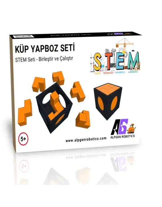 STEM Küp Yapboz Seti - 7 Parçalı Geometrik Zeka Oyunu