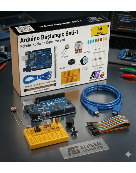 44 Parça Arduino Uno Robotik Kodlama Başlangıç Seti-1