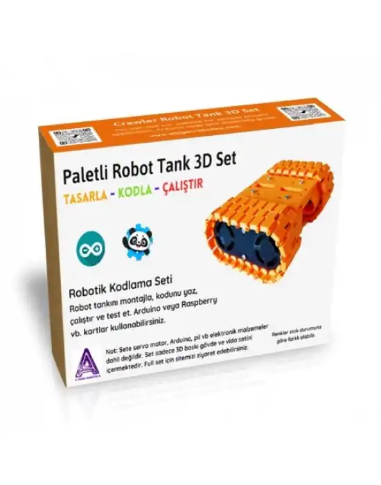 3D PLA Baskı Paletli Tank Robot (Elektroniksiz) Demonte