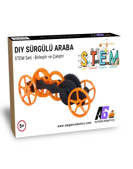 STEM Çevirmeli Araba Seti - Çocuklar İçin Eğlenceli ve Eğitici Montaj Oyuncağı