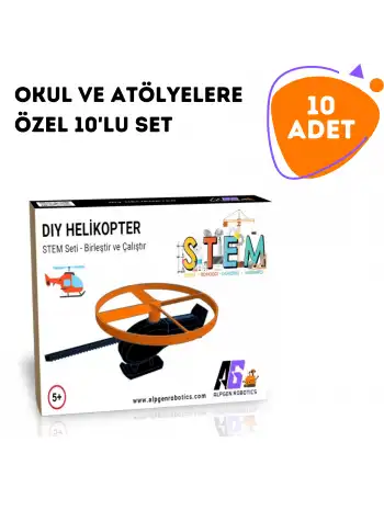 10 Adet STEM Helikopter Seti - Çocuklar İçin Eğlenceli ve Eğitici Montaj Oyuncağı