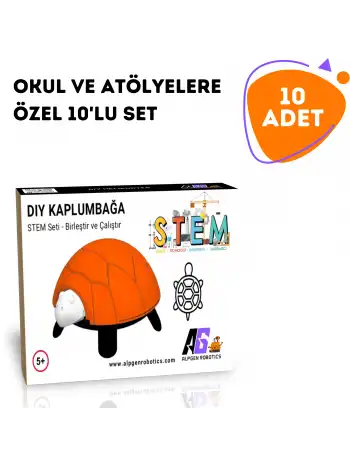 10 Adet STEM Kaplumbağa Seti - Çocuklar İçin Eğlenceli ve Eğitici Montaj Oyuncağı