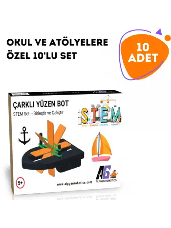 10 Adet STEM Suda Yüzen Bot Seti - Çocuklar İçin Eğitici ve Eğlenceli Bilim Seti!