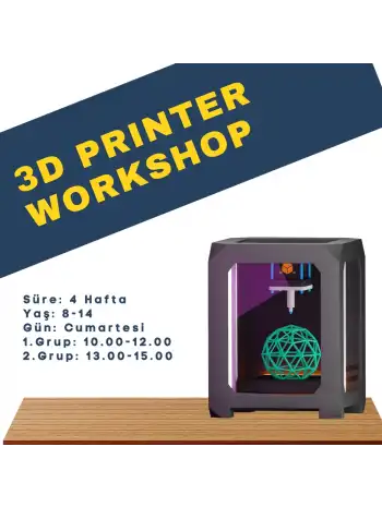 3D Yazıcı Maker Atölyesi 8-14 Yaş 4 Hafta