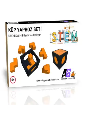 STEM Küp Yapboz Seti - 7 Parçalı Geometrik Zeka Oyunu