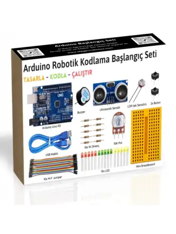 Arduino Uno (Klon) R3 Başlangıç Seti 10lu Atölye Paketi