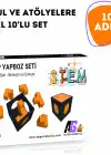 10 Adet STEM Küp Yapboz Seti - 7 Parçalı Geometrik Zeka Oyunu