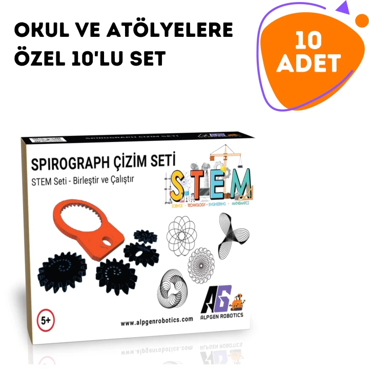 10 Adet STEM Spirograph Sanat Seti - Çocuklar ve Yetişkinler İçin