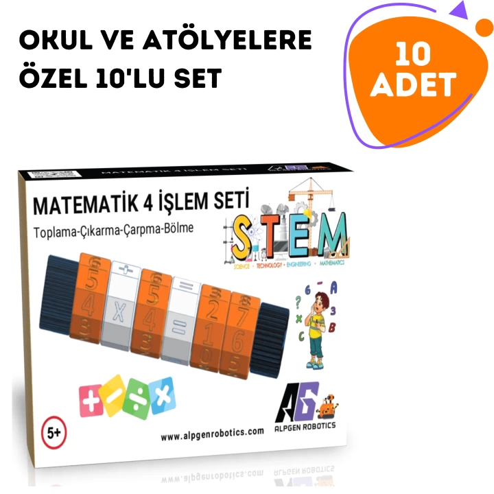 10 Adet STEM Matematik 4 İşlem Seti