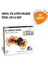 10 Adet STEM Çevirmeli Araba Seti - Çocuklar İçin Eğlenceli ve Eğitici Montaj Oyuncağı