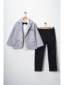 Erkek Çocuk Şapka Hediyeli Ceketli Gömlekli ve Pantolonlu 3lü Bayramlık Takım