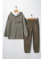 Erkek Çocuk Sweatshirtlü Gömlekli Pantolonlu 3lü Takım