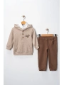 Erkek Çocuk Sweatshirtlü Gömlekli Pantolonlu 3lü Takım