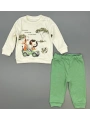 Erkek Bebek Orman Hayvanları Baskılı Alt Üst İkili Gündelik Takım