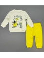 Erkek Bebek Safari Baskılı Alt Üst İkili Gündelik Takım