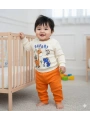 Erkek Bebek Safari Baskılı Alt Üst İkili Gündelik Takım