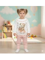 Kız Bebek Ayıcık Baskılı Çıt Çıtlı Alt Üst İkili Gündelik Takım 6-18 Ay