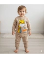 Bebek Zürafa Baskılı Çıt Çıtlı Alt Üst İkili Gündelik Takım 6-18 Ay