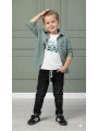 Erkek Çocuk 3lü Kombin Takım -Cepli Gömlek, %100 Pamuk Tişört ve Likralı Beli Lastikli Jean Pantolon