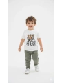 Erkek Çocuk Şapka Hediyeli Kaplan Baskılı 3’lü Kombin Takım - Ceket, Tişört ve Pantolon